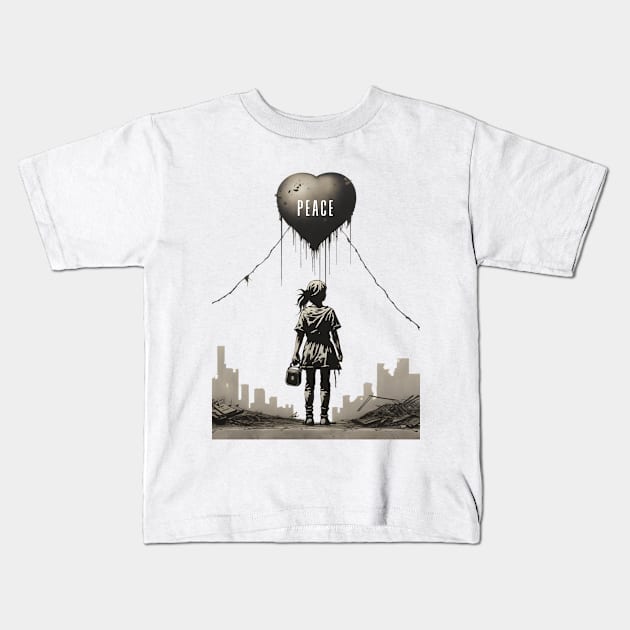 Peace: Stop The War in the Middle East Kids T-Shirt by Puff Sumo